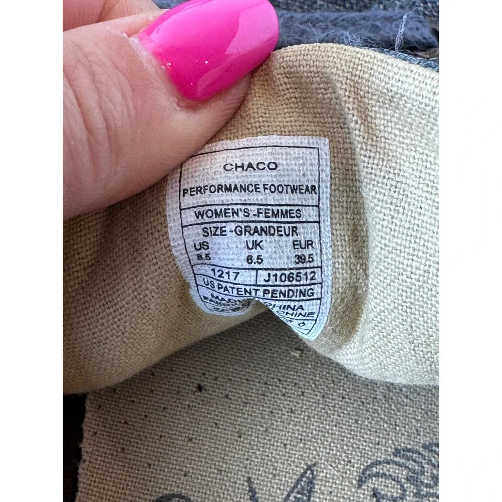 Chaco Kanarra Sneakers Women 8.5 Blue‎ Canvas Leather Trim Comfort Minimalist